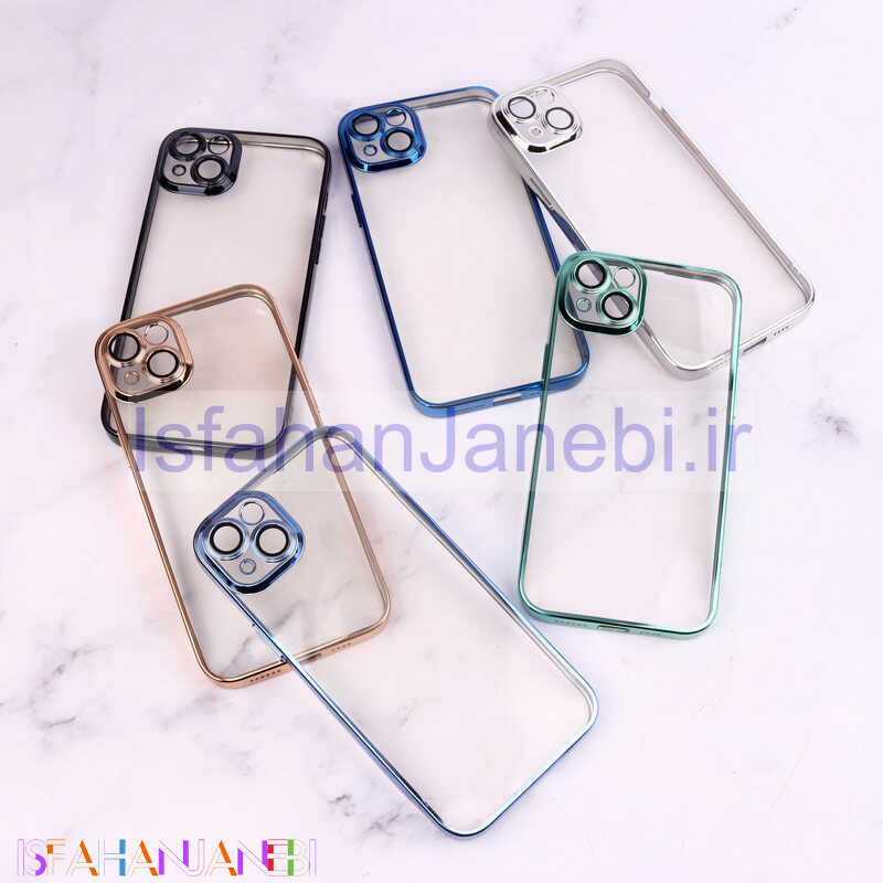 اصفهان جانبی-قاب شفاف ژله ای رنگی محافظ لنزدار iPhone 14 Plus