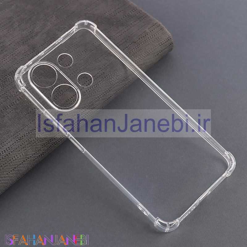 اصفهان جانبی-قاب ژله ای ضربه گیر بی رنگ شیائومی Redmi Note 13 4G محافظ لنزدار