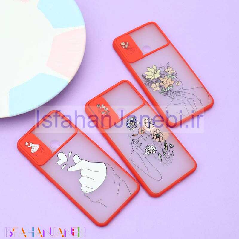 اصفهان جانبی-قاب محافظ لنز دار کشویی طرحدار قرمز Xiaomi Redmi 9C