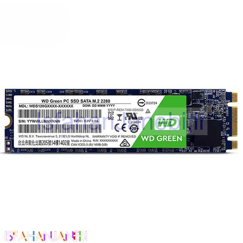 اصفهان جانبی-حافظه SSD وسترن دیجیتال Western Digital Green 120GB M.2