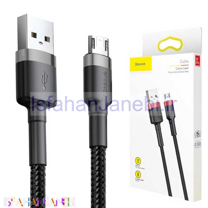 اصفهان جانبی-کابل میکرو یو اس بی Baseus Cafule CAMKLF-B 2.4A 1m