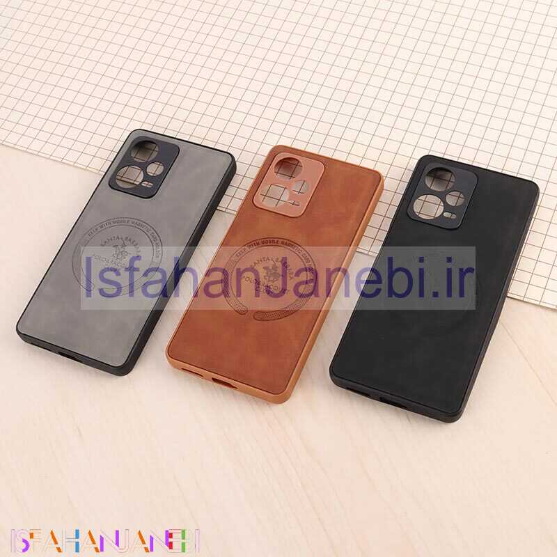 اصفهان جانبی-قاب چرمی Polo & Racquet Club شیائومی Redmi Note 12 Pro Plus طرح مگ سیف محافظ لنزدار