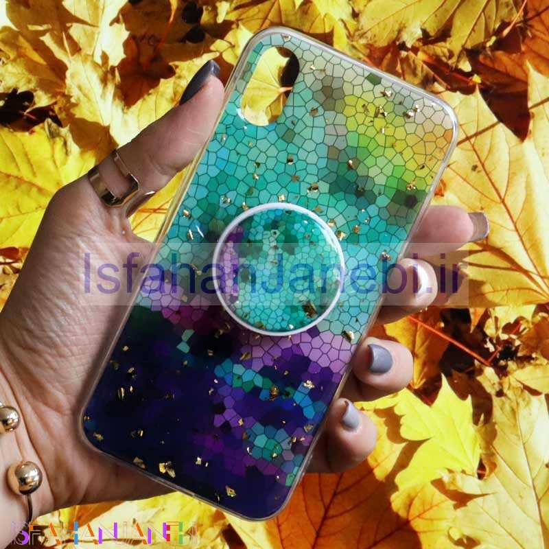 اصفهان جانبی-قاب رنگین کمانی پاپ سوکت دار خرچنگی کد9 آیفون iPhone X/XS