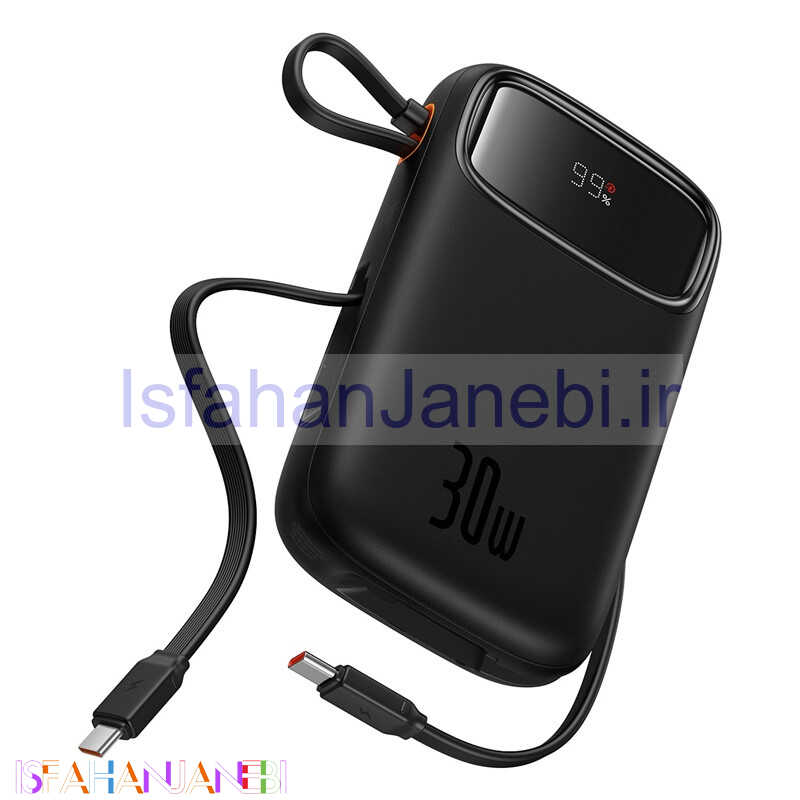 اصفهان جانبی-پاور بانک فست شارژ باسئوس QPow2 P1005500 QC3.0 PD 30W ظرفیت 20000 میلی آمپر ساعت