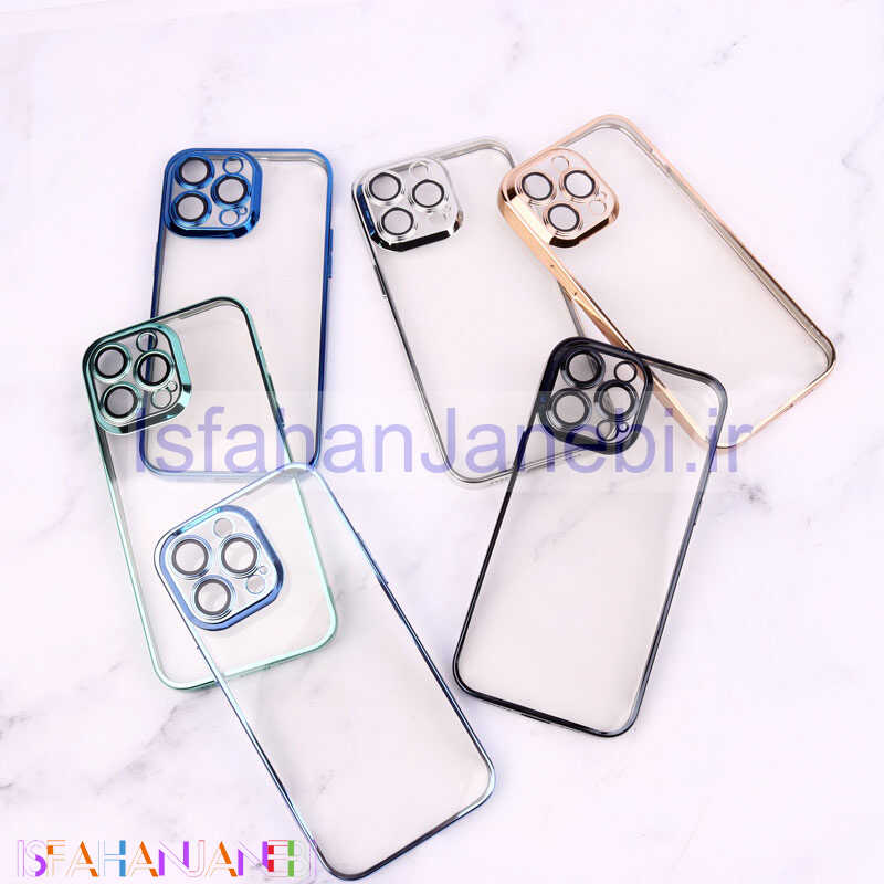 اصفهان جانبی-قاب شفاف ژله ای رنگی محافظ لنزدار iPhone 14 Pro Max