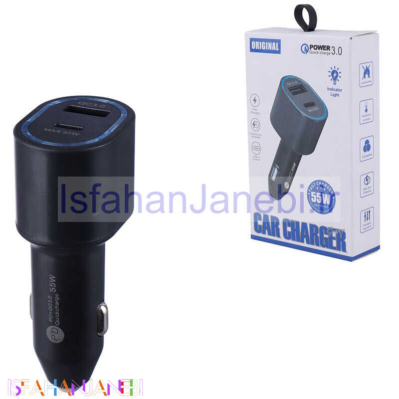 اصفهان جانبی-شارژر فندکی فست شارژ R80 QC3.0 PD 45W