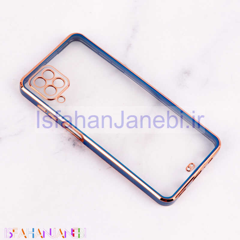 اصفهان جانبی-قاب Chrome دور طلایی محافظ لنزدار Samsung Galaxy A12