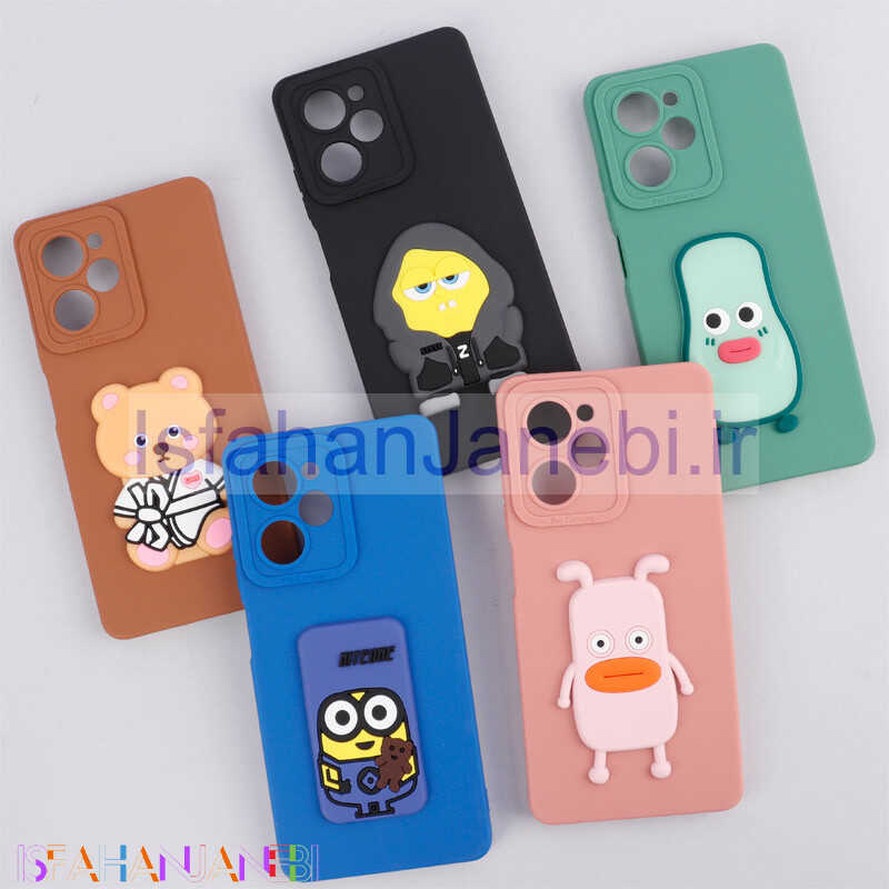 اصفهان جانبی-قاب سیلیکونی عروسکی برجسته محافظ لنزدار Xiaomi Poco X5 Pro