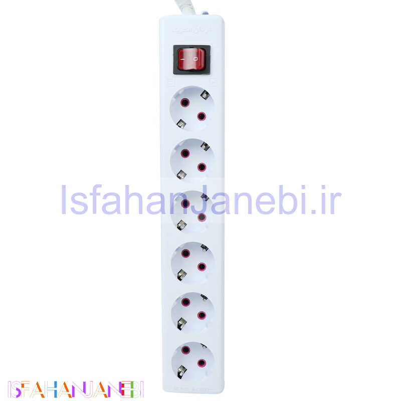 اصفهان جانبی-چند راهی 6 خانه ارت دار فردان الکتریک با کابل 3 متری مدل 31303