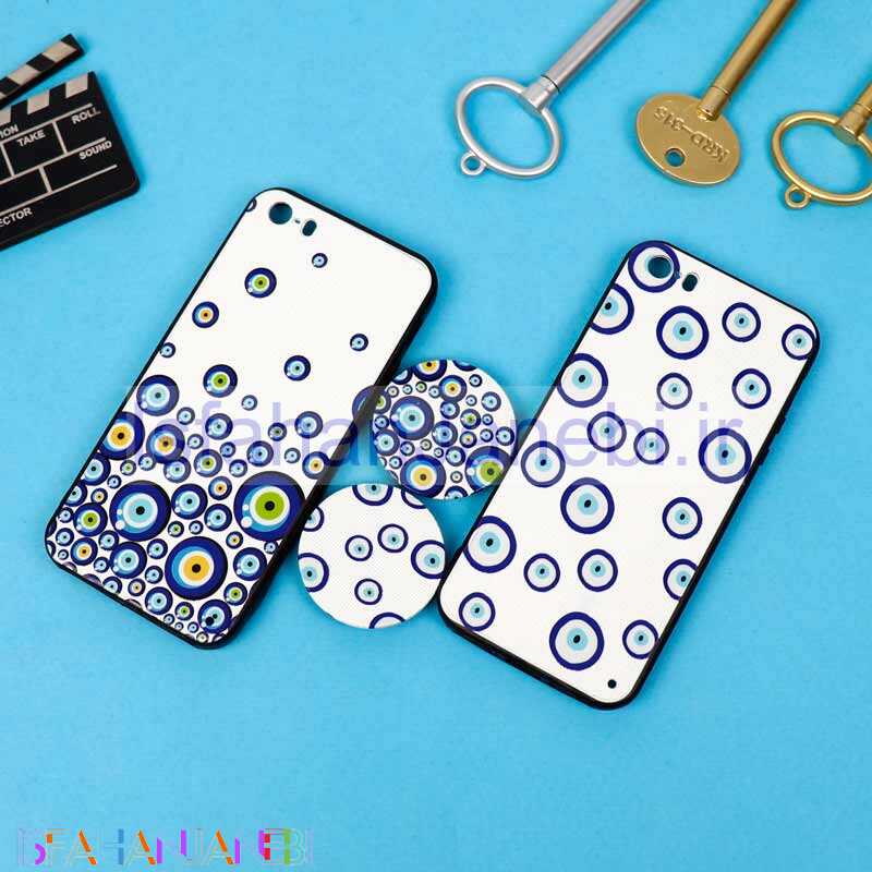 اصفهان جانبی-قاب فانتزی برجسته + پاپ سوکت طرح چشم و نظر آیفون iPhone 5/5s سری D