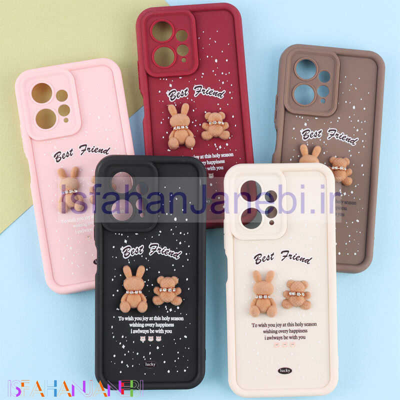 اصفهان جانبی-قاب سولید کیس عروسکی پشمالو محافظ لنزدار Xiaomi Redmi Note 12 4G