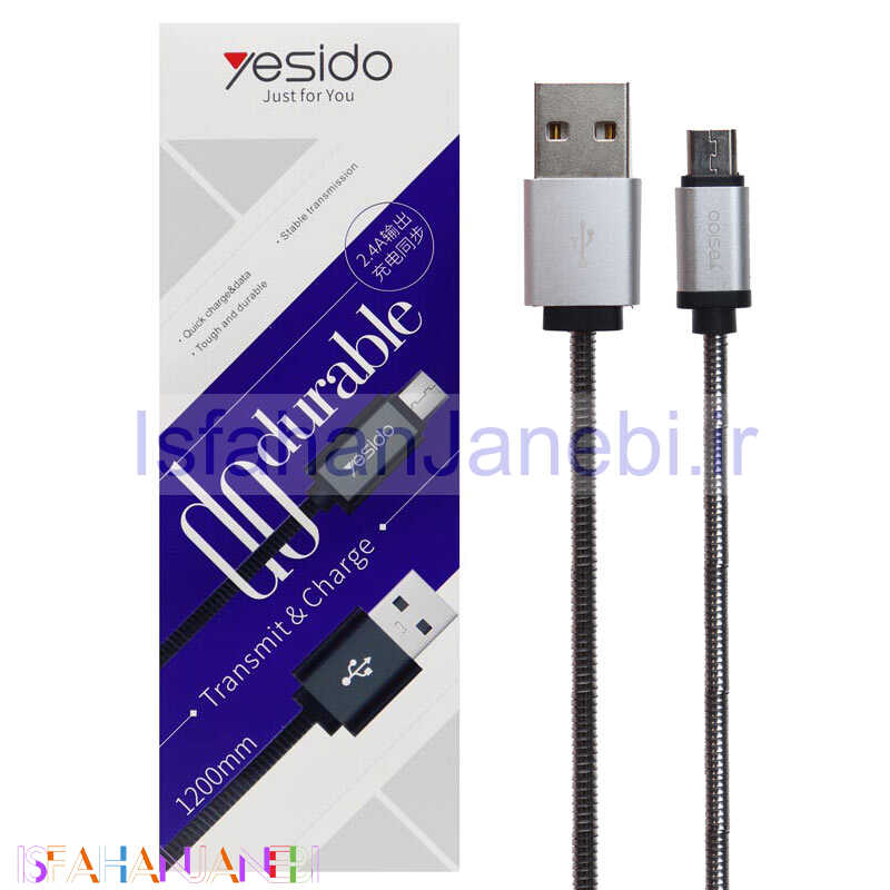 اصفهان جانبی-کابل میکرو یو اس بی Yesido CA-T2 2.4A 1.2m