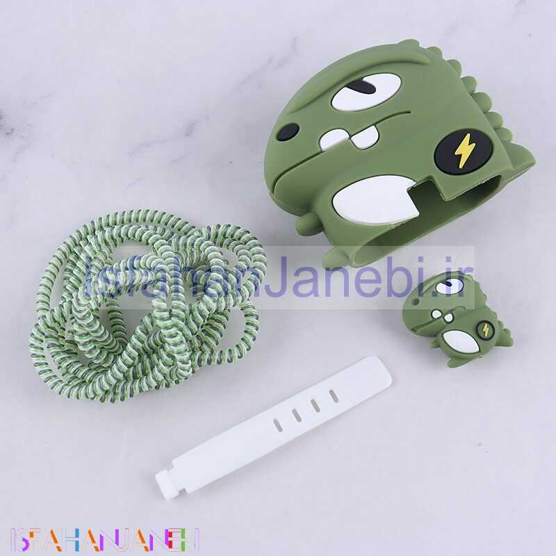 اصفهان جانبی-ست محافظ کابل و کلگی شارژر سامسونگ طرح دایناسور کد 2